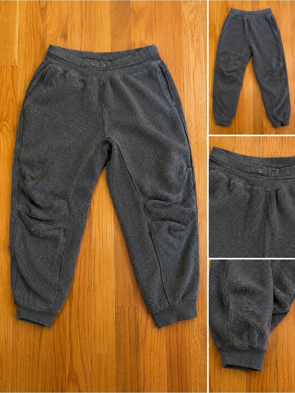 Free People Fleece Jogger Pants - Dark Gray
